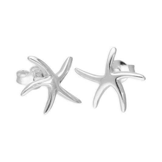 Boucles d'oreilles à tige en argent sterling avec petites étoiles de mer