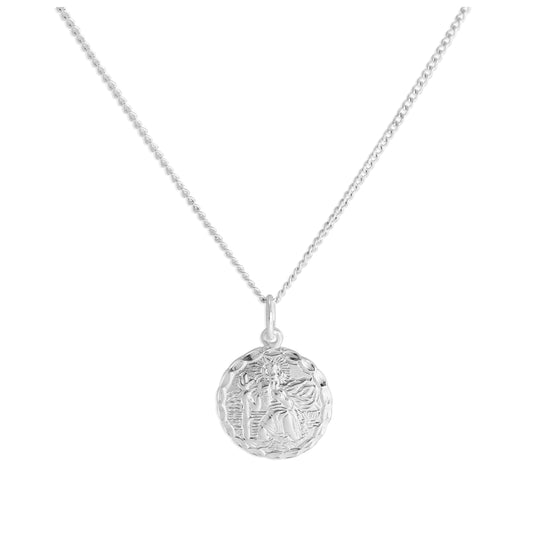 Collier Saint-Christophe rond en argent sterling taille diamant, 40 à 61 cm