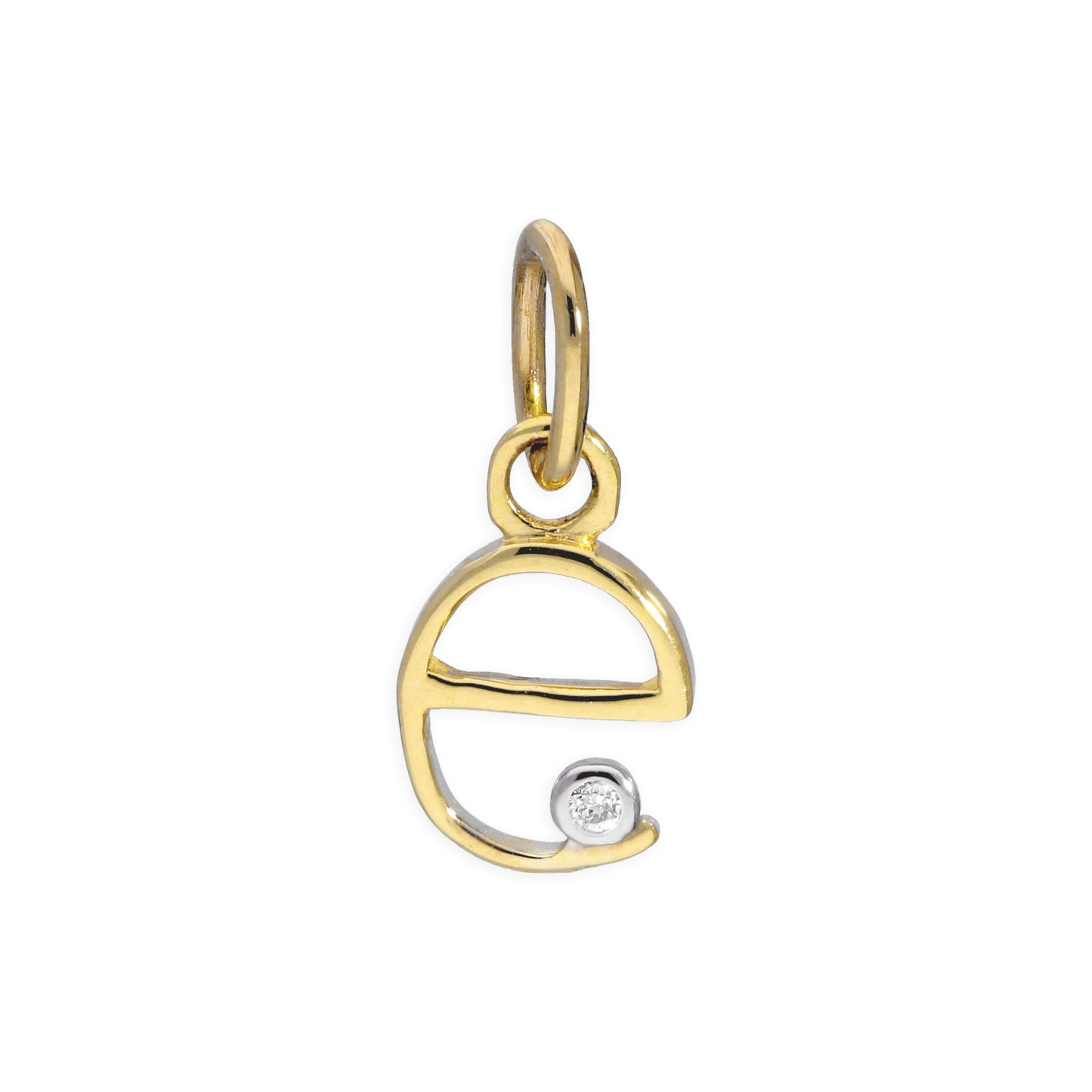 Pendentif lettre de l'alphabet A à Z en or jaune 9 carats et diamants 0,4 pt