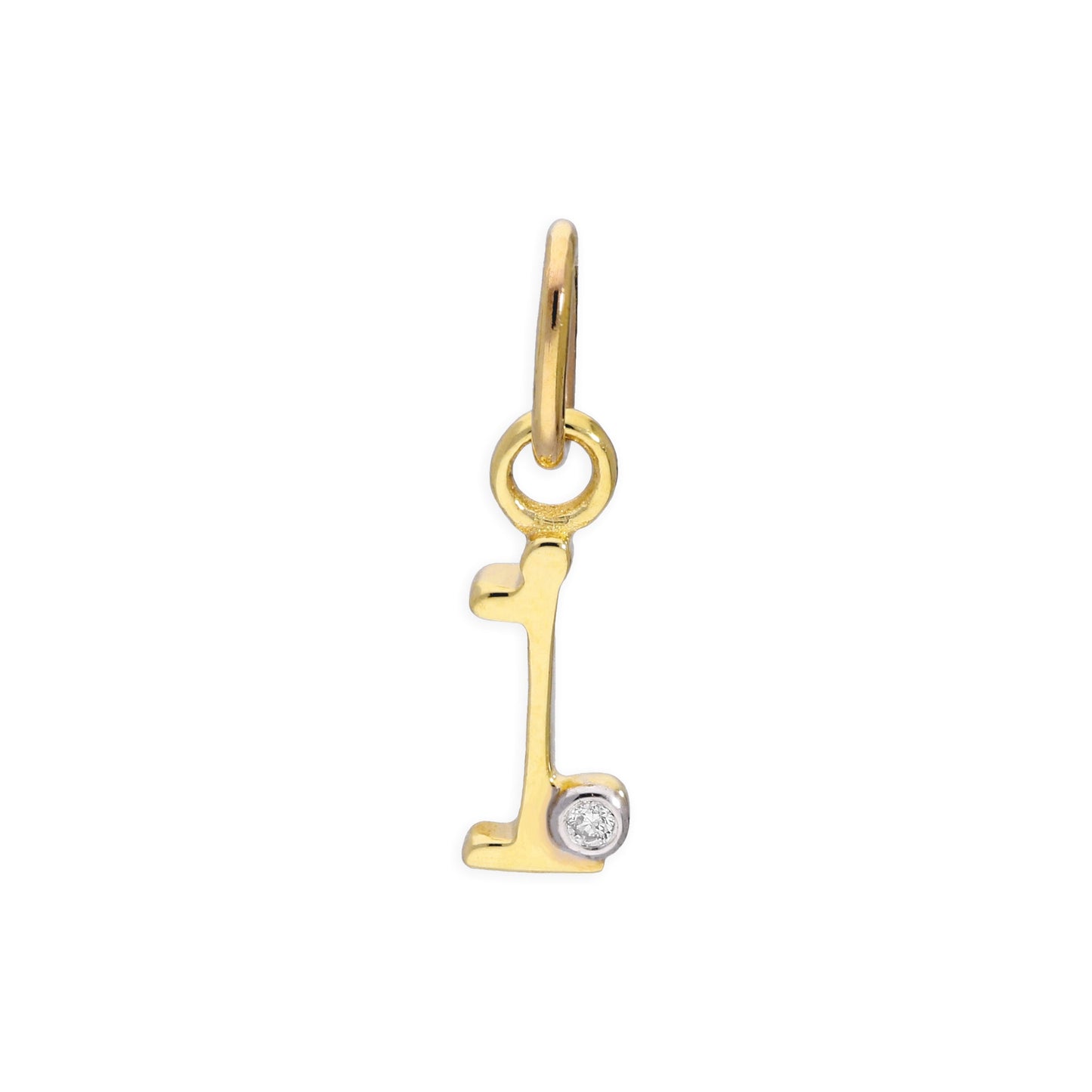 Pendentif lettre de l'alphabet A à Z en or jaune 9 carats et diamants 0,4 pt