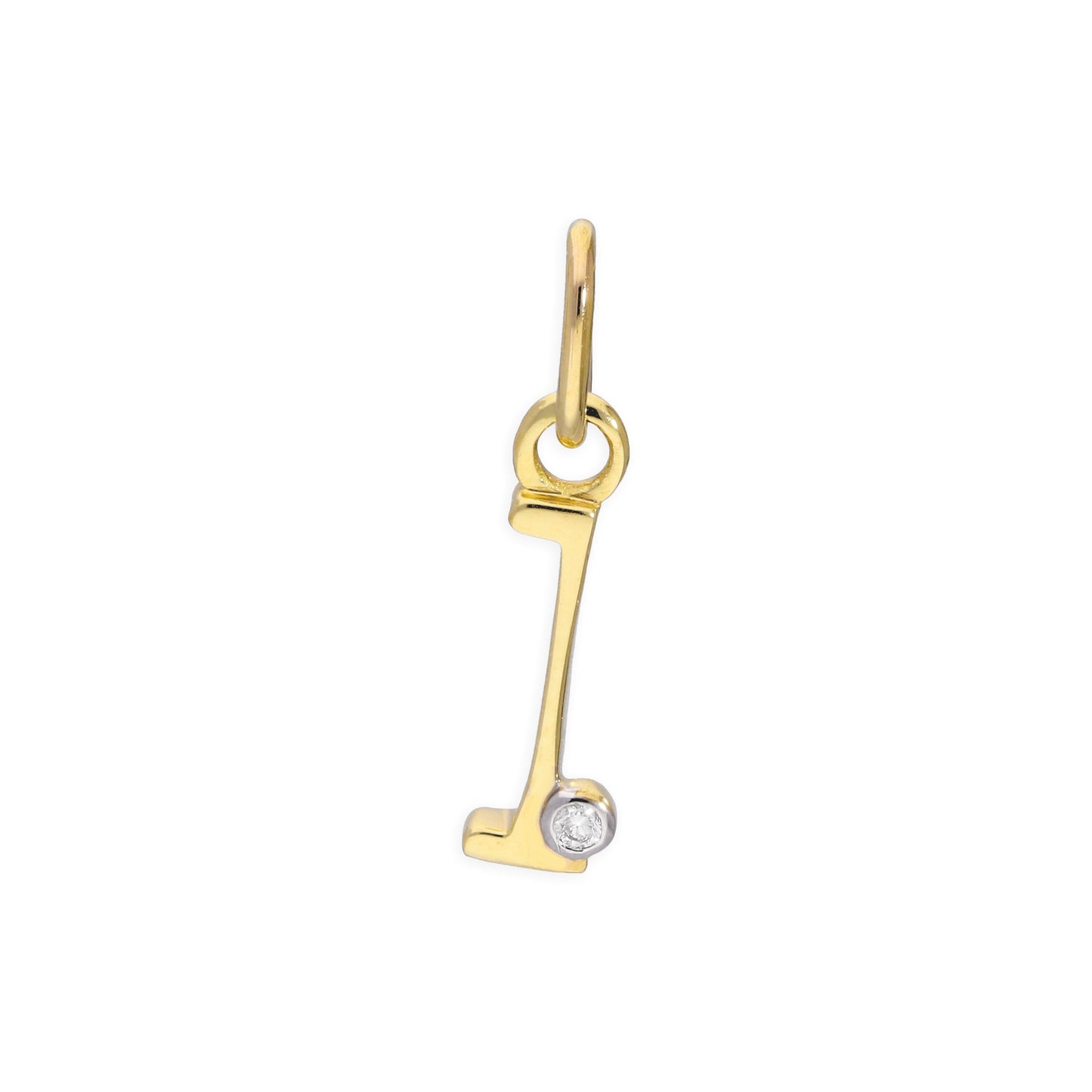 Pendentif lettre de l'alphabet A à Z en or jaune 9 carats et diamants 0,4 pt
