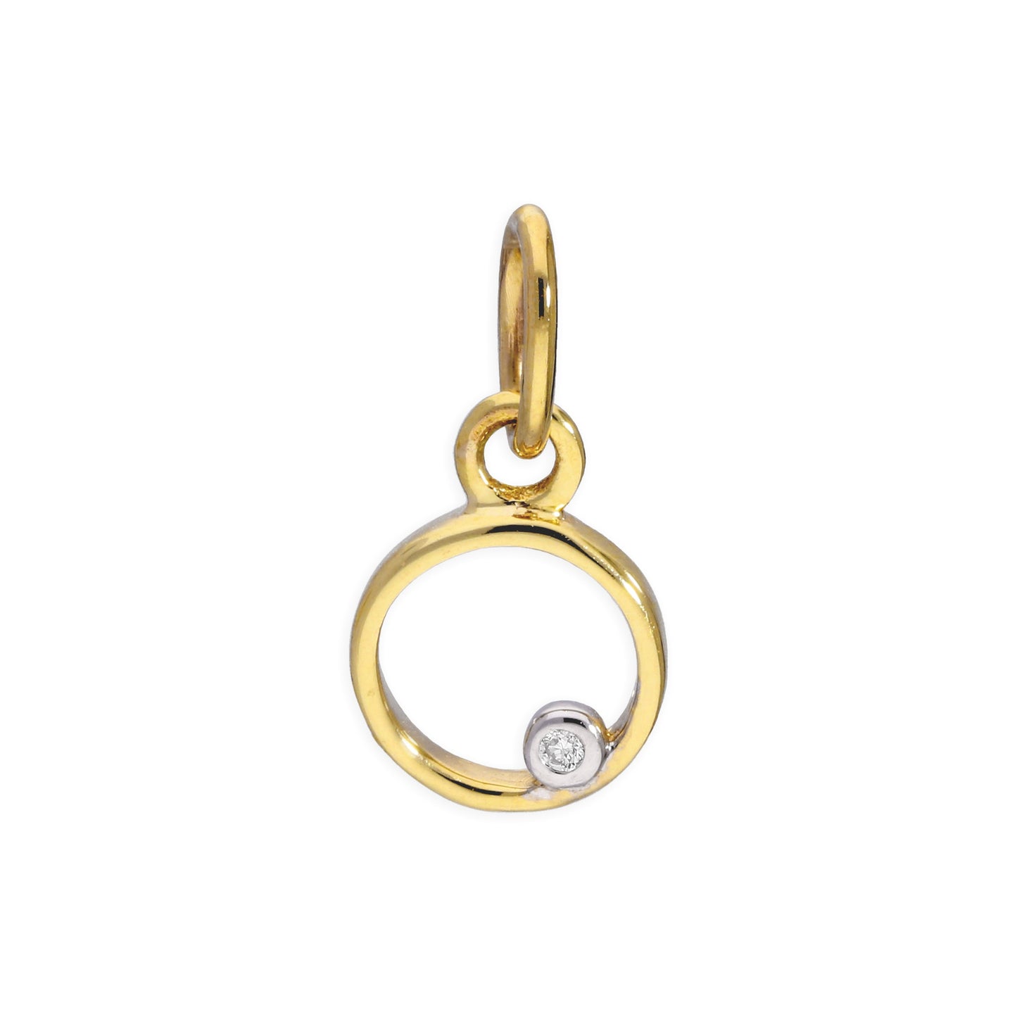 Pendentif lettre de l'alphabet A à Z en or jaune 9 carats et diamants 0,4 pt