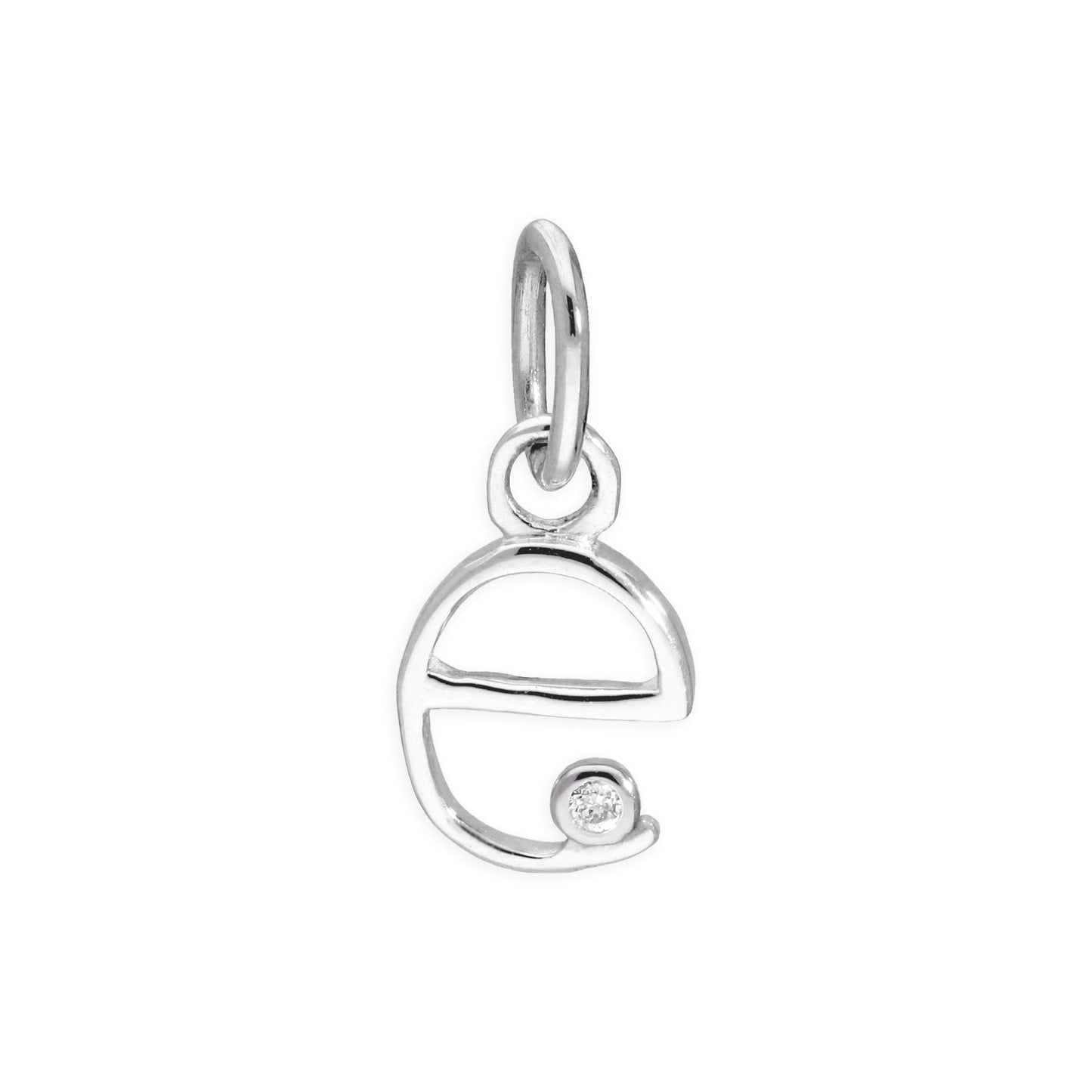 Pendentif en argent sterling avec lettres de l'alphabet A à Z et diamants de 0,4 pt