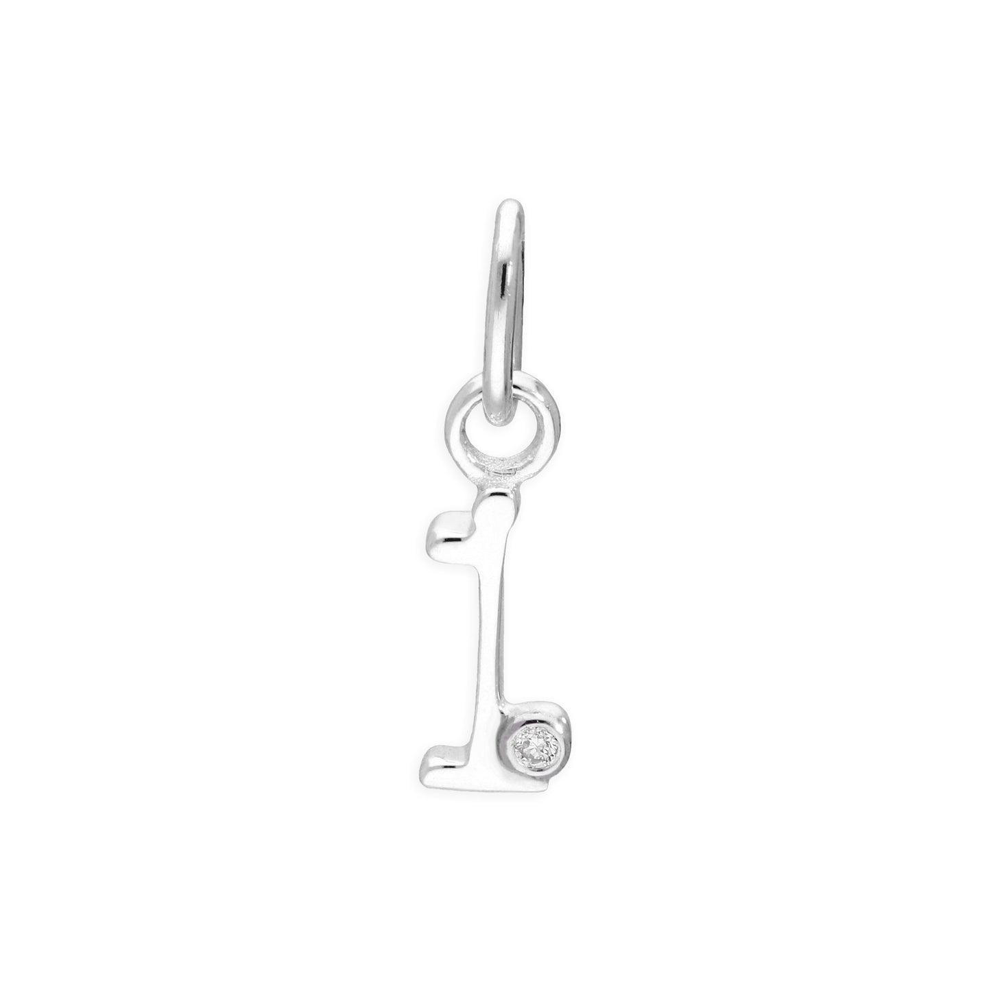 Pendentif en argent sterling avec lettres de l'alphabet A à Z et diamants de 0,4 pt