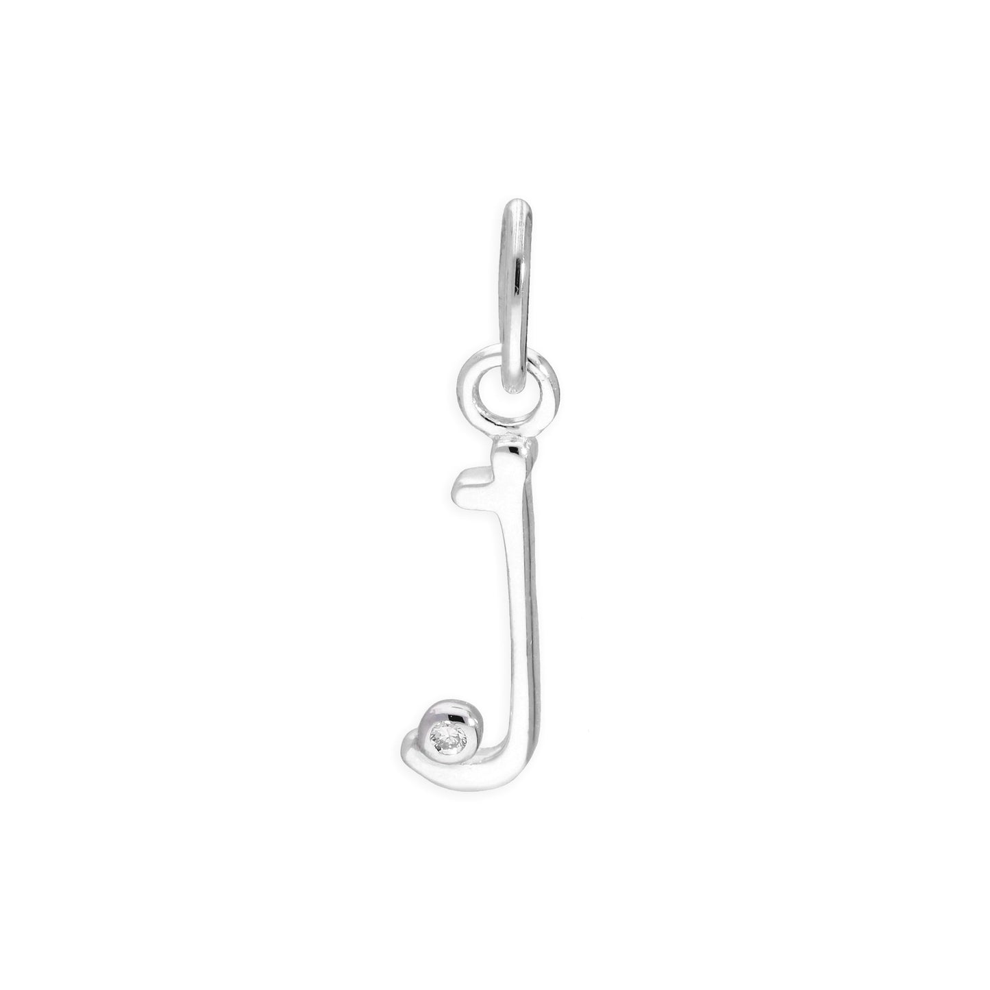 Pendentif en argent sterling avec lettres de l'alphabet A à Z et diamants de 0,4 pt