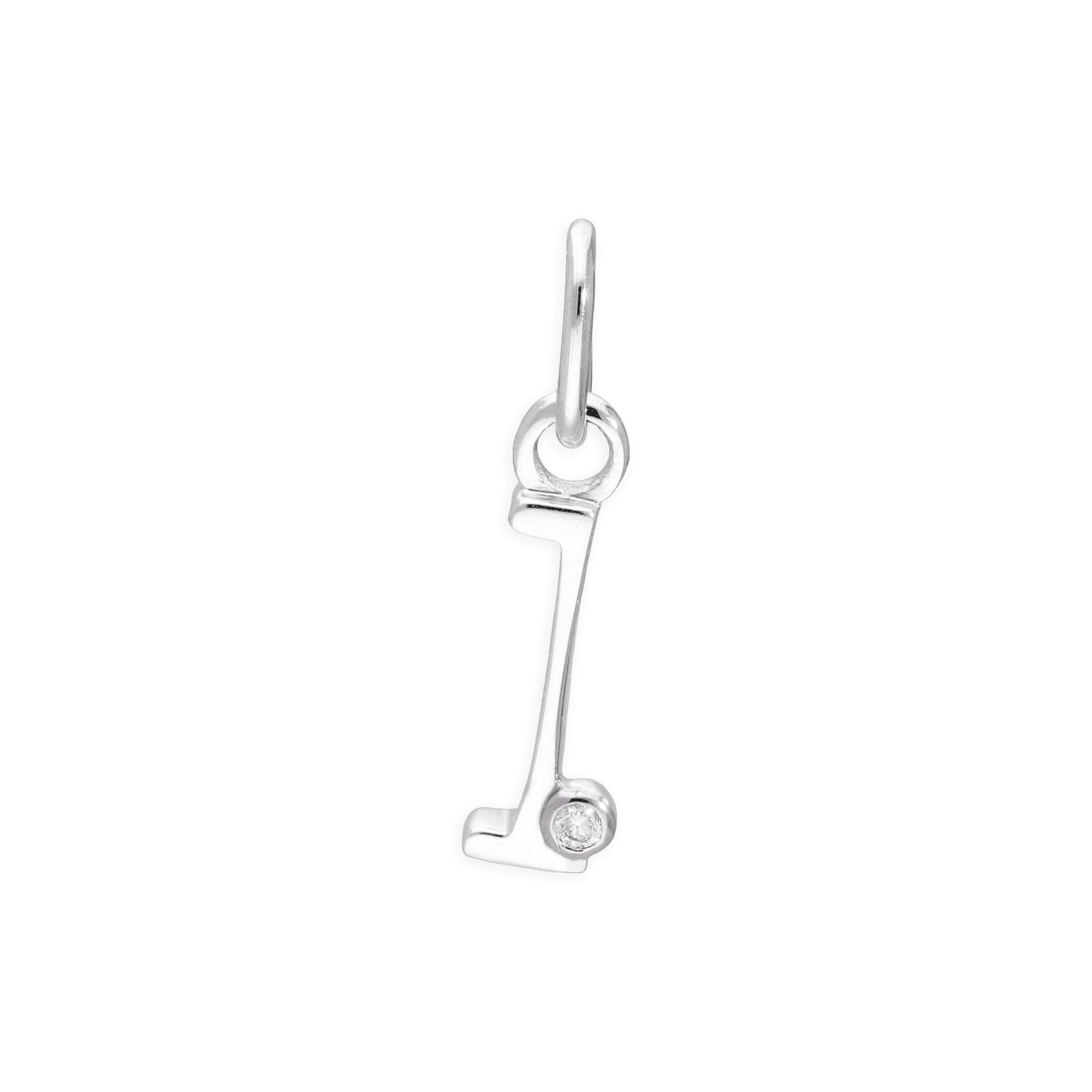Pendentif en argent sterling avec lettres de l'alphabet A à Z et diamants de 0,4 pt