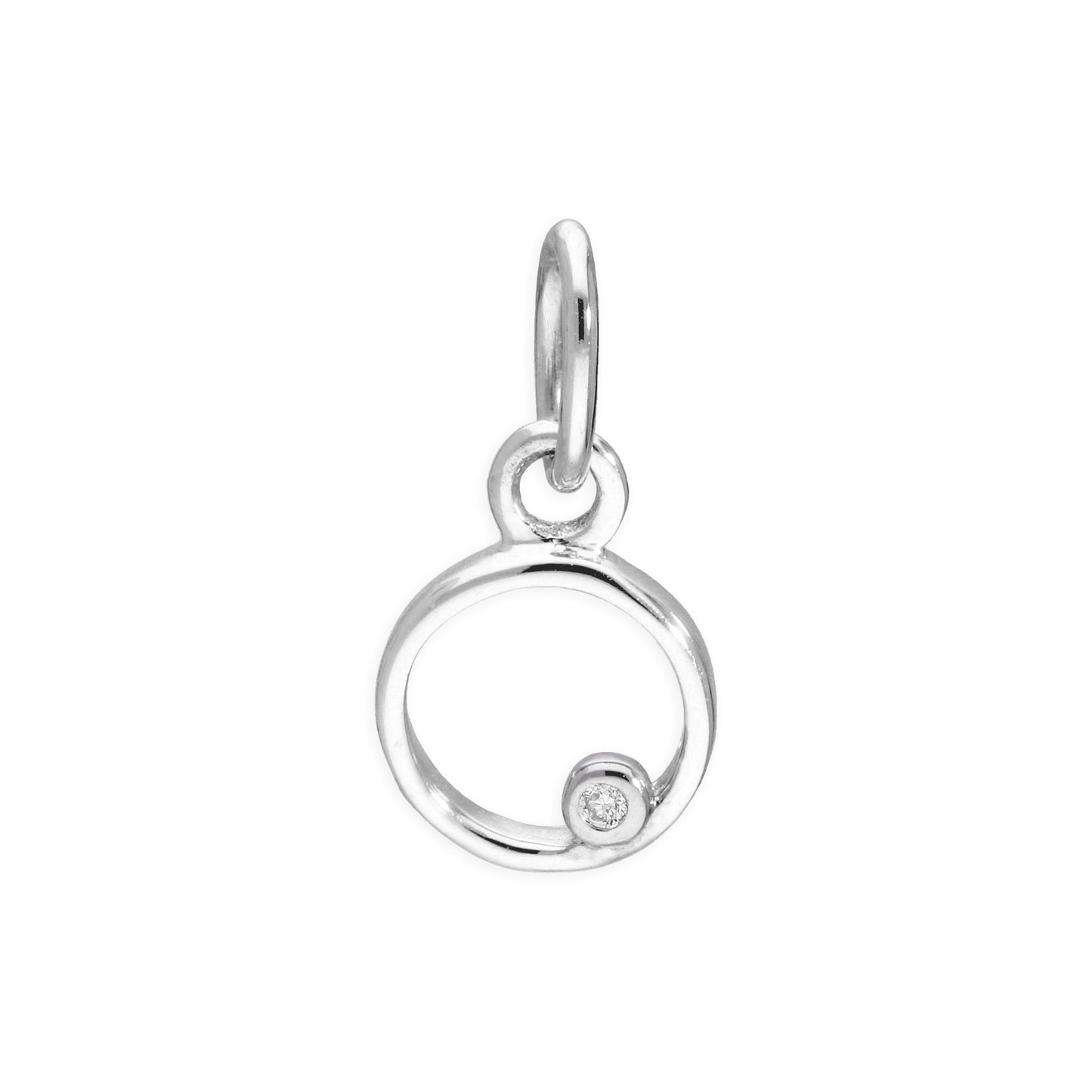 Pendentif en argent sterling avec lettres de l'alphabet A à Z et diamants de 0,4 pt