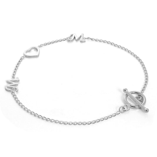 Bracelet cœur en argent sterling pour maman