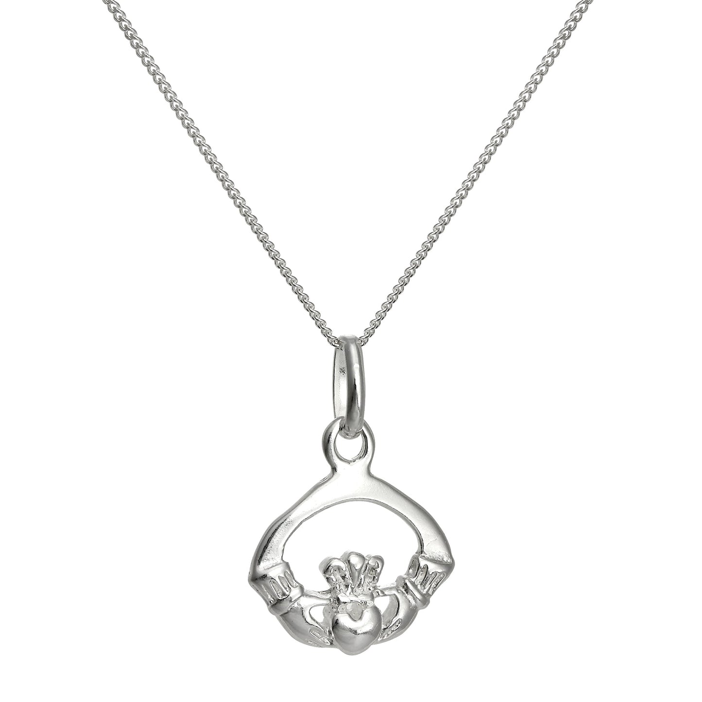 Collier pendentif Claddagh en argent sterling de 35 à 81 cm