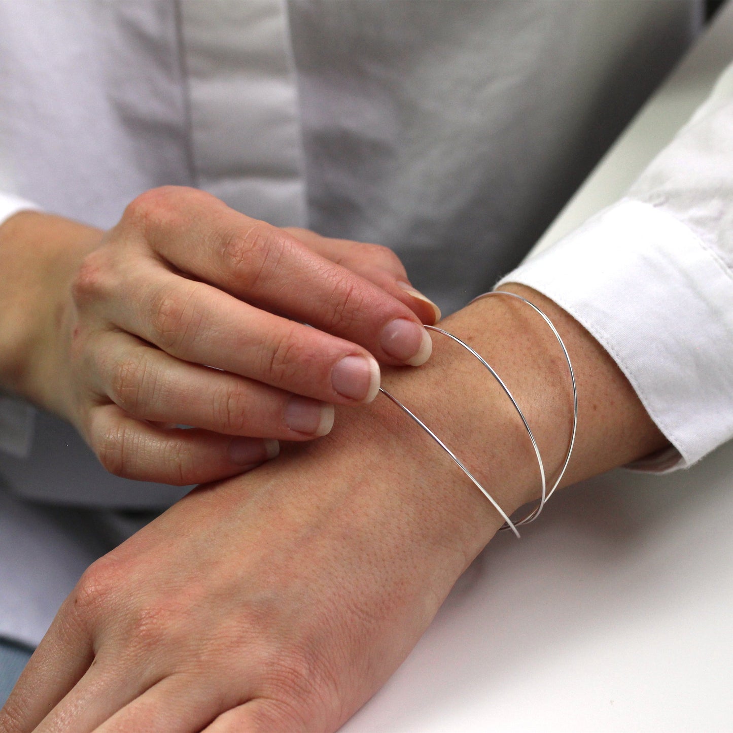 Bracelet triple russe en argent sterling Maidens