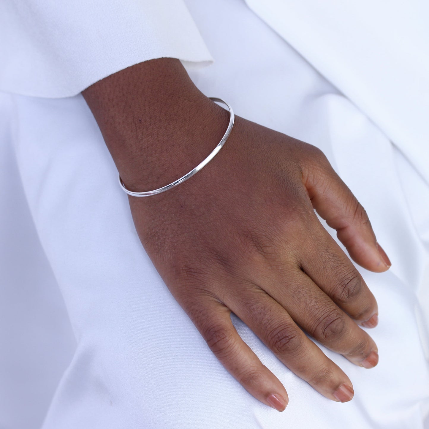 Bracelet simple en argent sterling uni de 3 mm