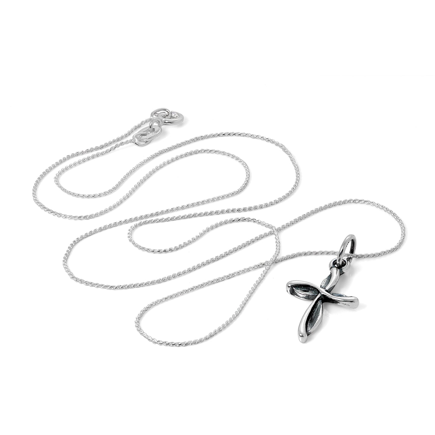 Collier avec pendentif croix torsadée en argent sterling de 40 à 55 cm