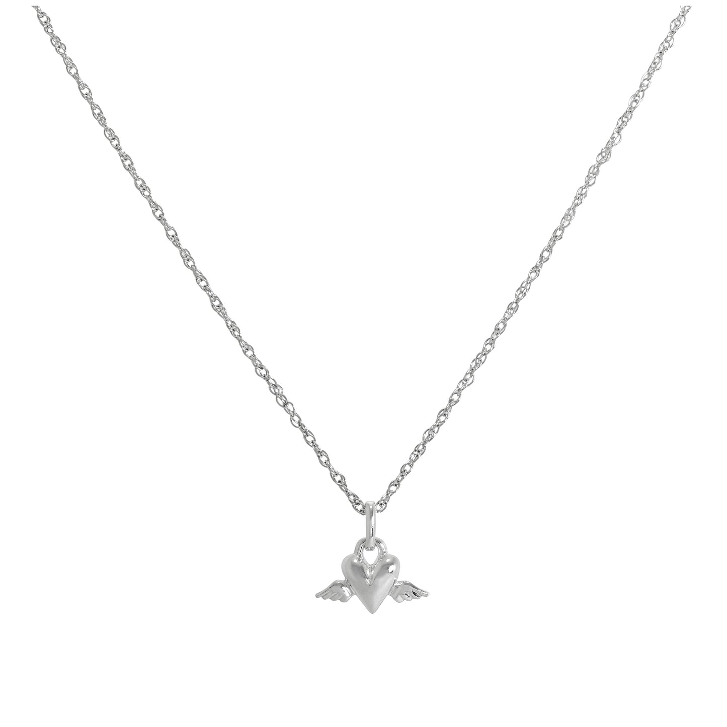 Collier pendentif cœur ailé en argent sterling de 35 à 55 cm