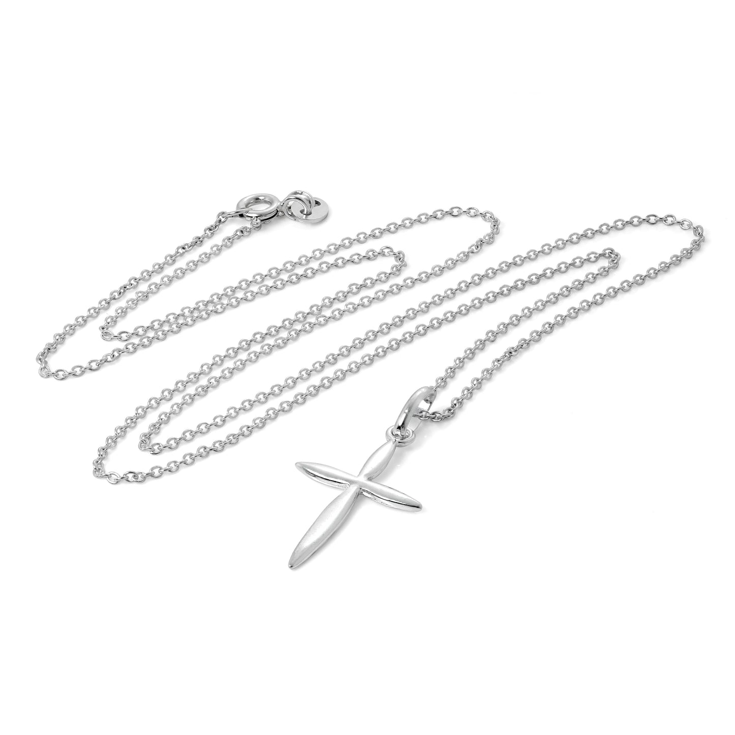 Collier avec pendentif croix pointue en argent sterling de 40 à 55 cm
