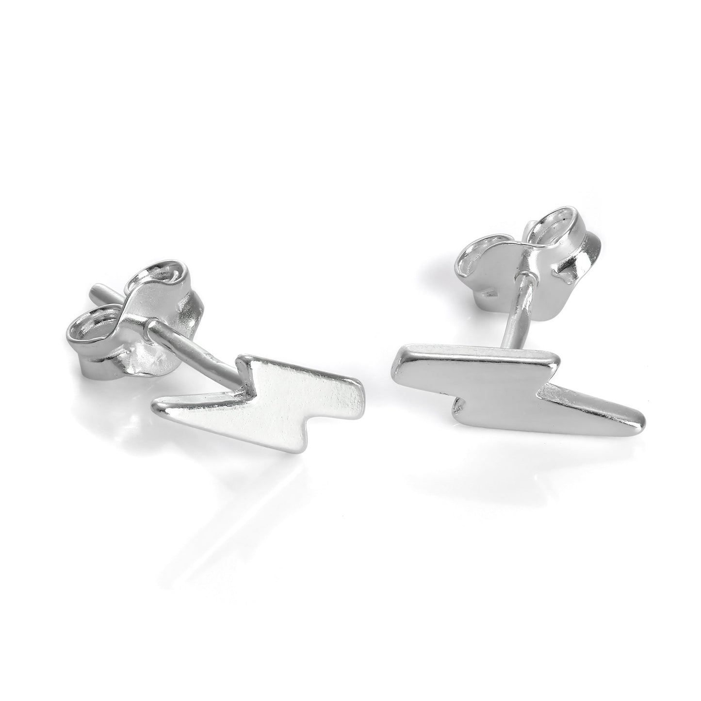 Boucles d'oreilles à tige en argent sterling en forme d'éclair