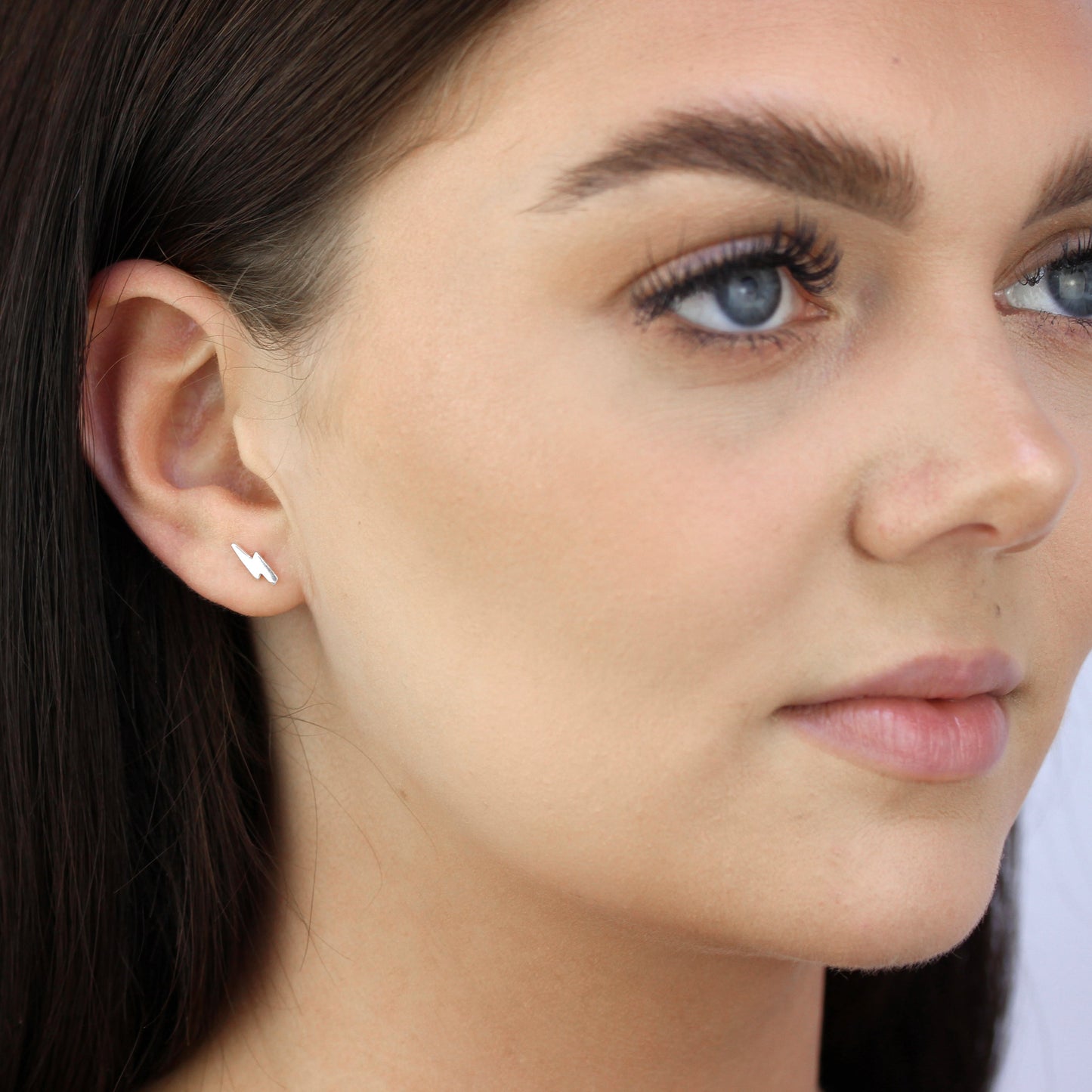 Boucles d'oreilles à tige en argent sterling en forme d'éclair