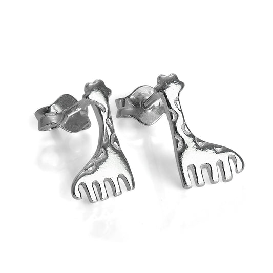 Boucles d'oreilles à tige girafe en argent sterling
