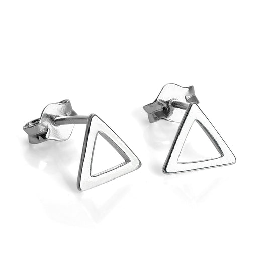 Boucles d'oreilles à tige triangulaires ouvertes en argent sterling