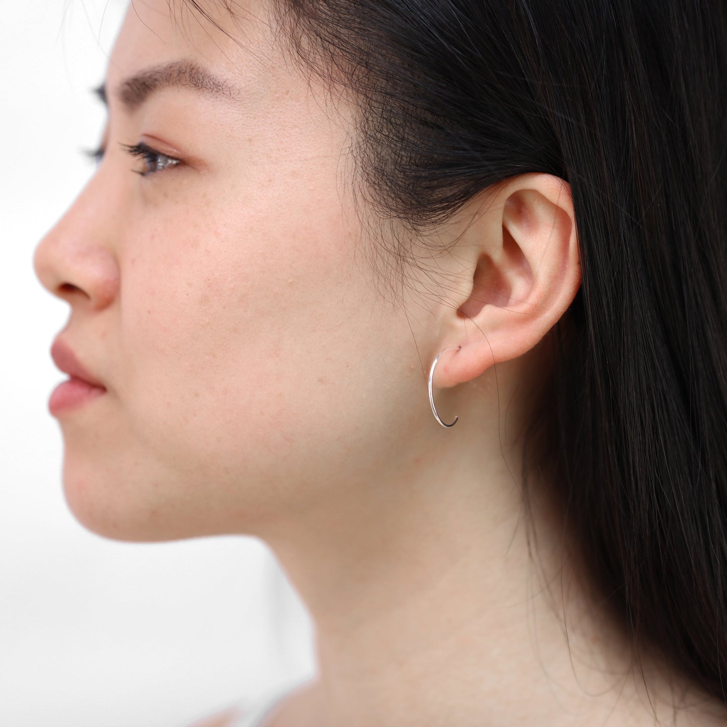 Boucles d'oreilles créoles ouvertes en argent sterling de 20 mm