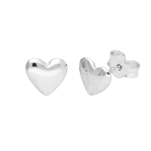 Boucles d'oreilles à tige en argent sterling en forme de cœur