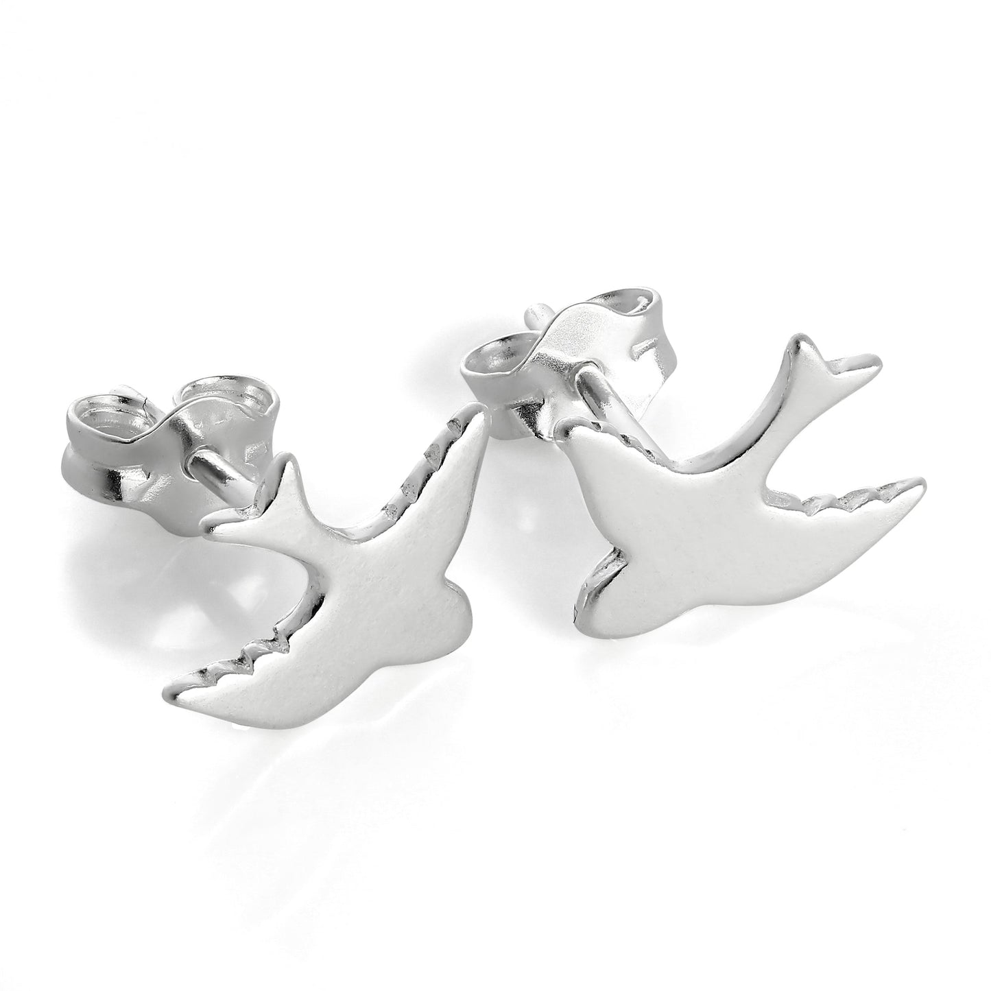 Boucles d'oreilles à tige en argent sterling en forme d'oiseau martinet