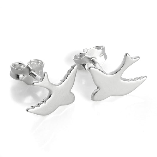 Boucles d'oreilles à tige en argent sterling en forme d'oiseau martinet