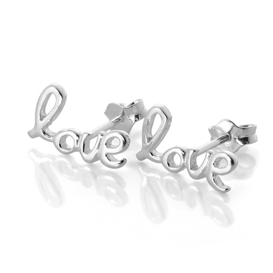 Boucles d'oreilles à tige Love en argent sterling