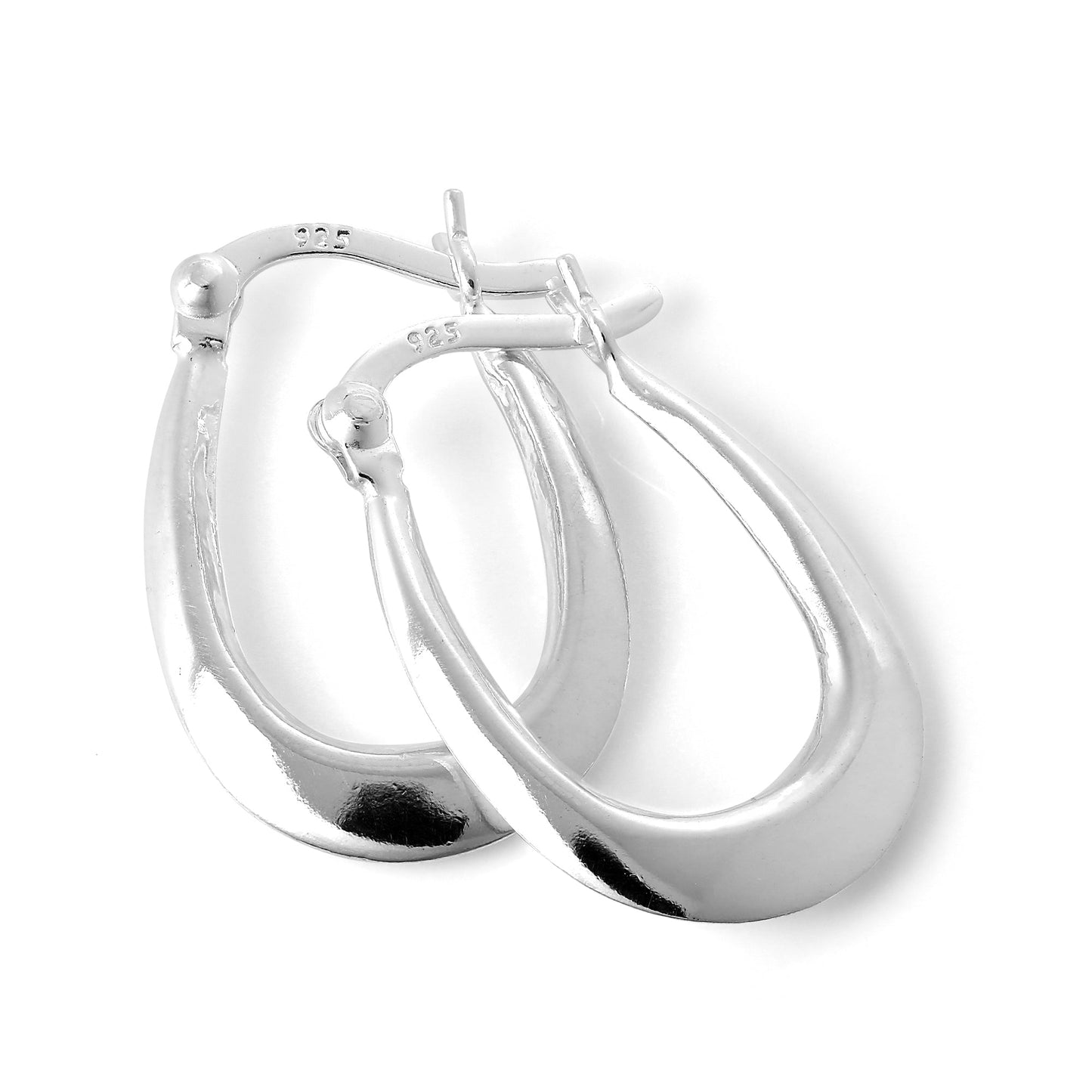 Boucles d'oreilles créoles longues en argent sterling de 13 mm