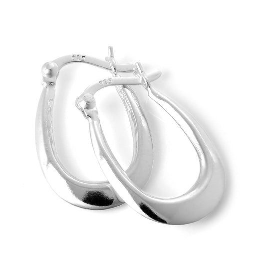 Boucles d'oreilles créoles longues en argent sterling de 13 mm