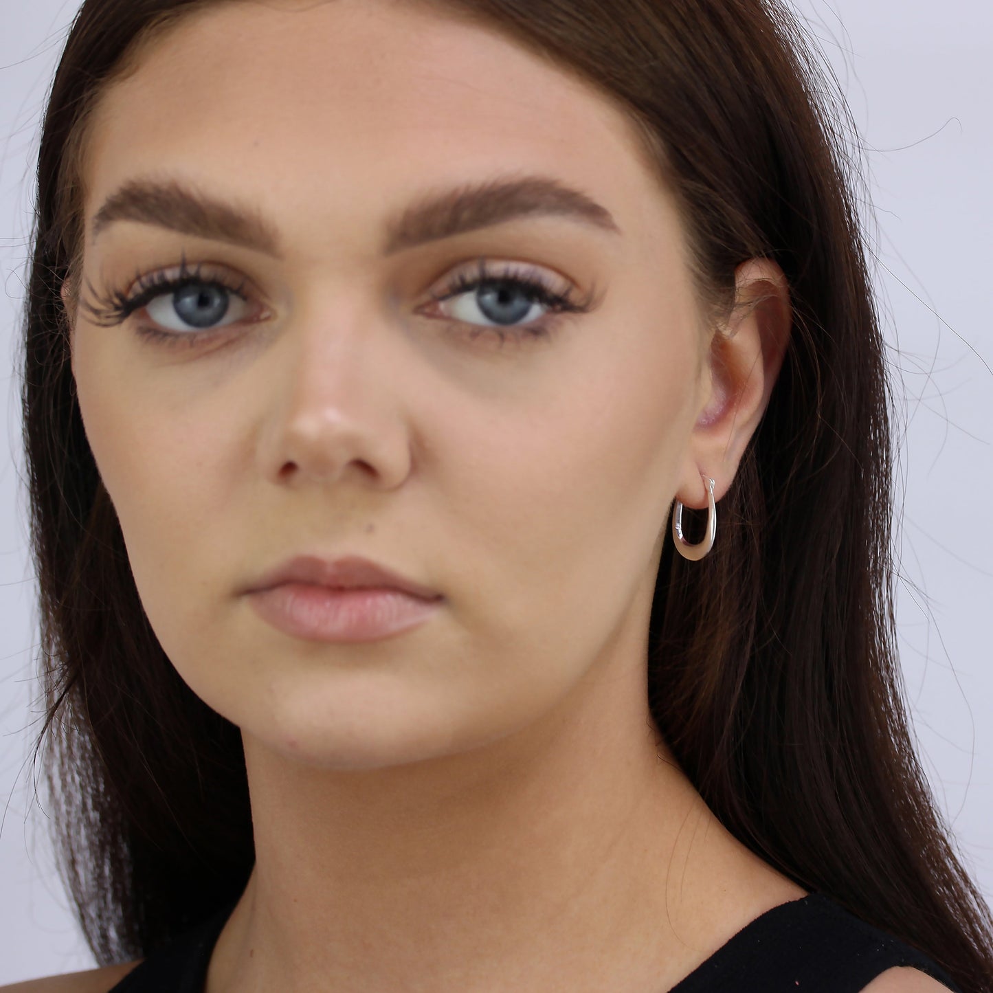 Boucles d'oreilles créoles longues en argent sterling de 13 mm