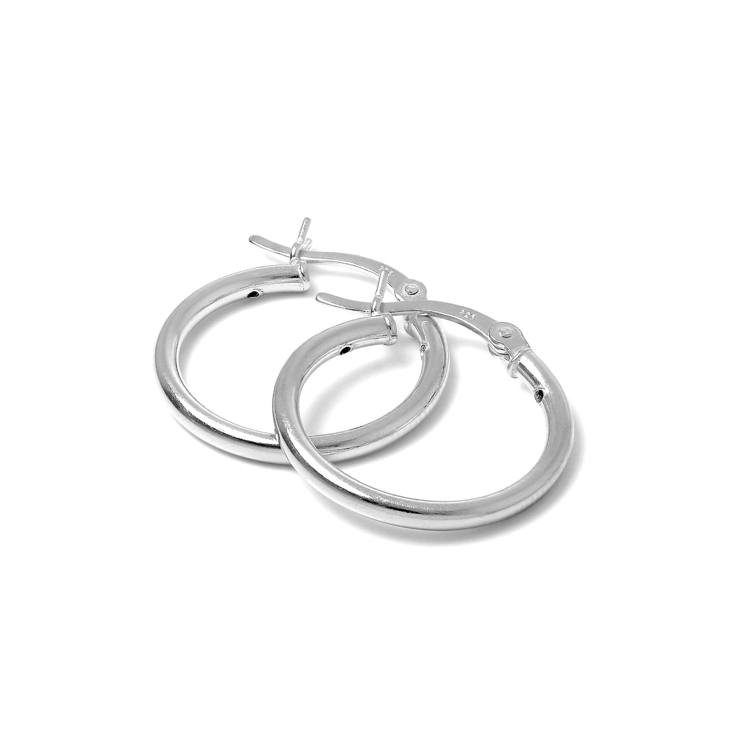 Boucles d'oreilles créoles en argent sterling de 2 mm, 12 mm - 80 mm