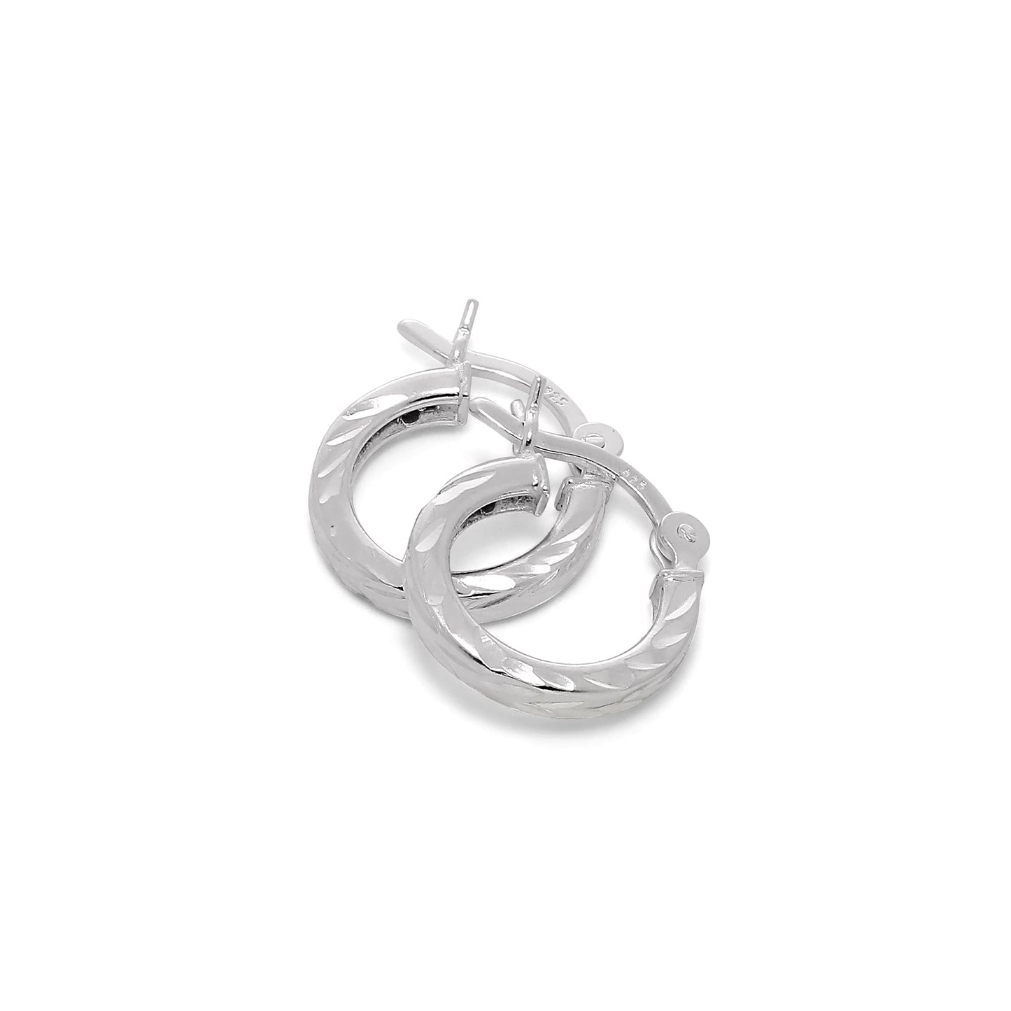 Boucles d'oreilles créoles carrées en argent sterling taille diamant de 2 mm (12 mm à 70 mm)