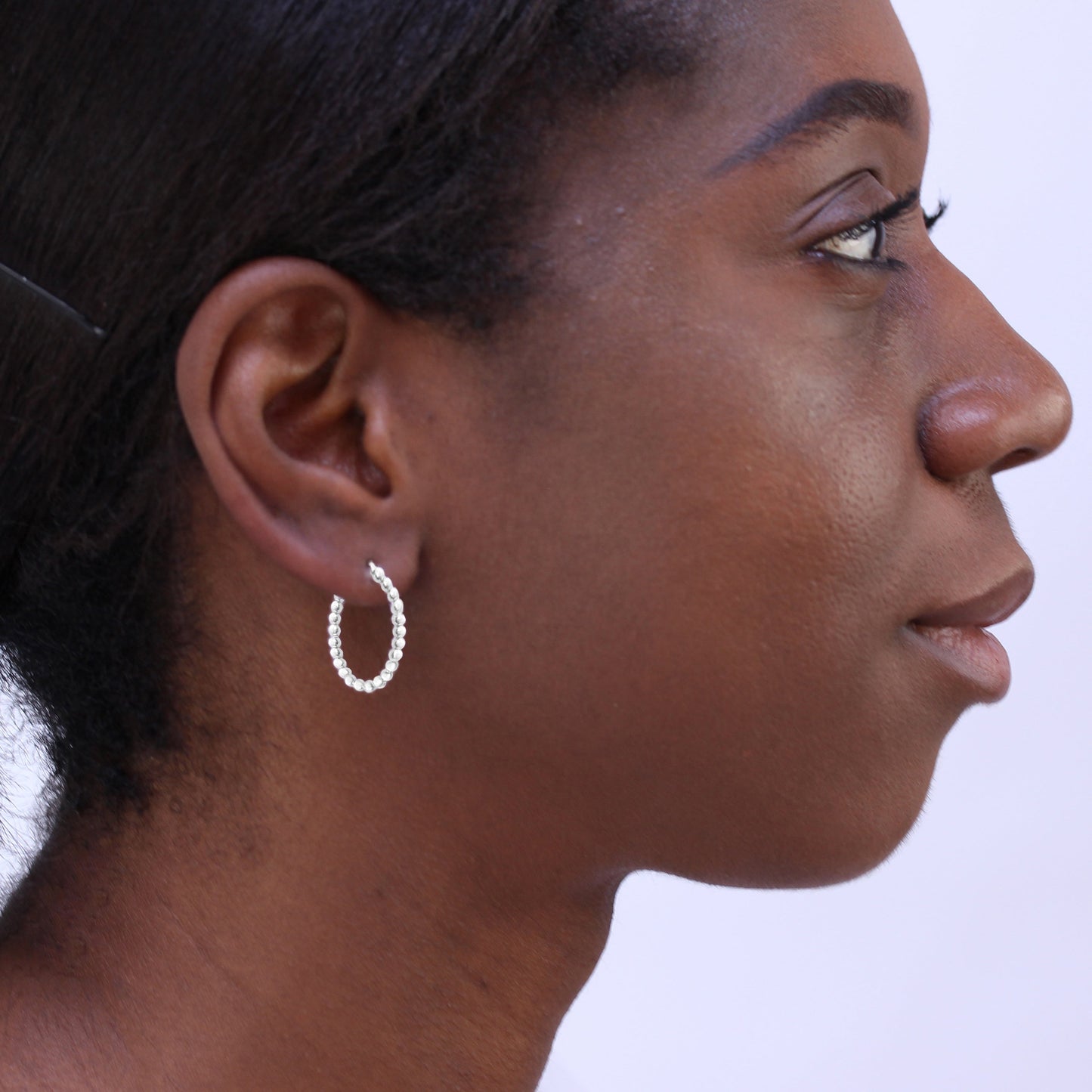 Boucles d'oreilles créoles en argent sterling avec perles de 21 mm