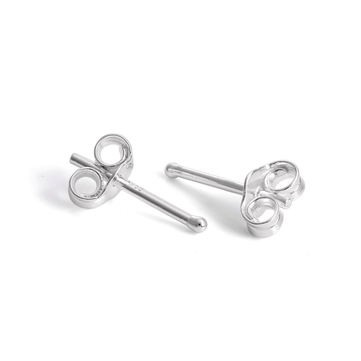 Boucles d'oreilles à tige légères en argent sterling de 1 à 12 mm