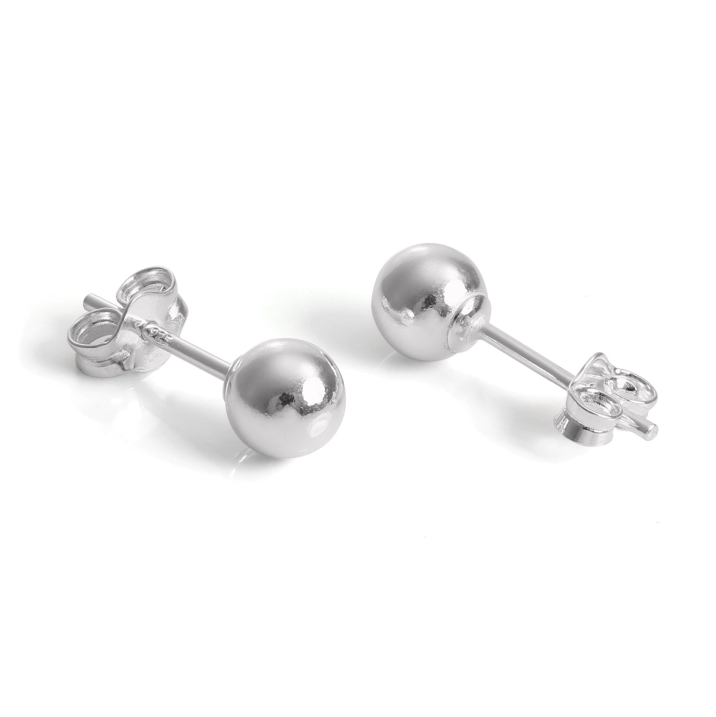 Boucles d'oreilles à tige en argent sterling avec boules enrobées de 2 mm à 12 mm