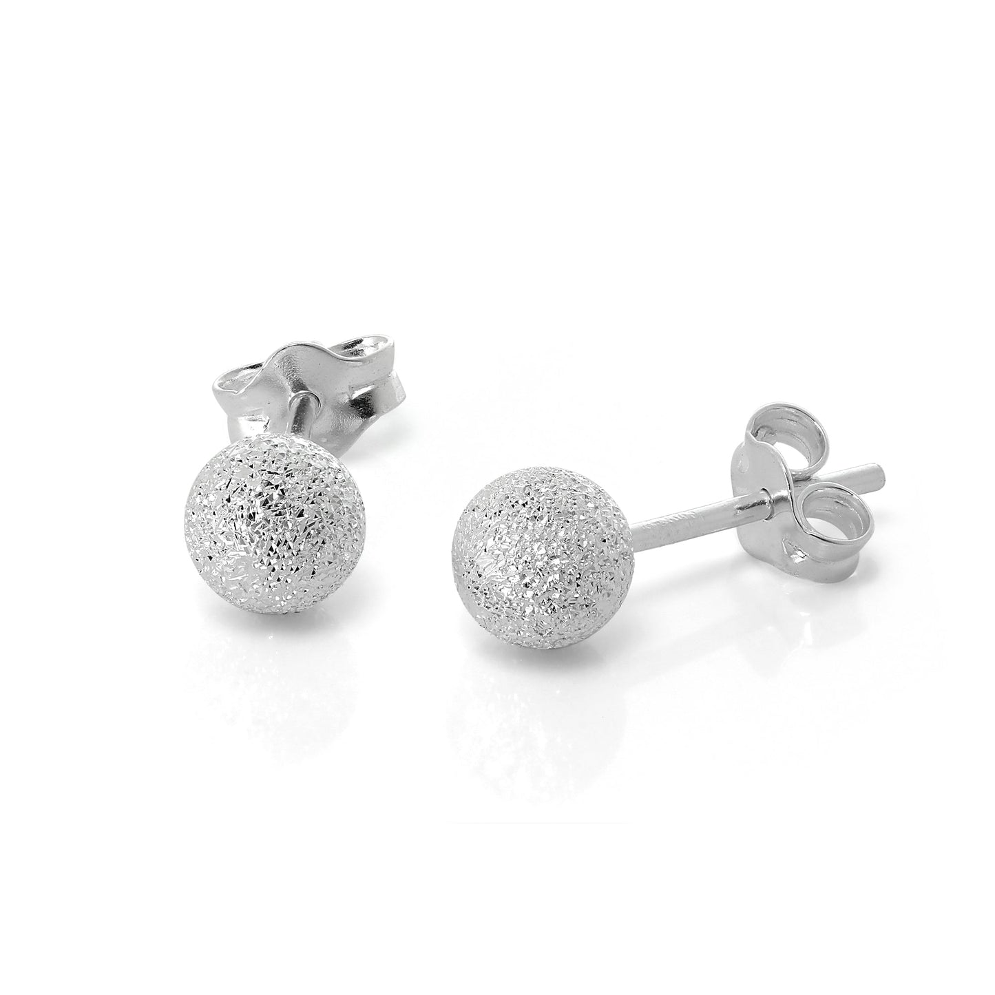 Boucles d'oreilles à tige en argent sterling givré de 3 mm à 8 mm