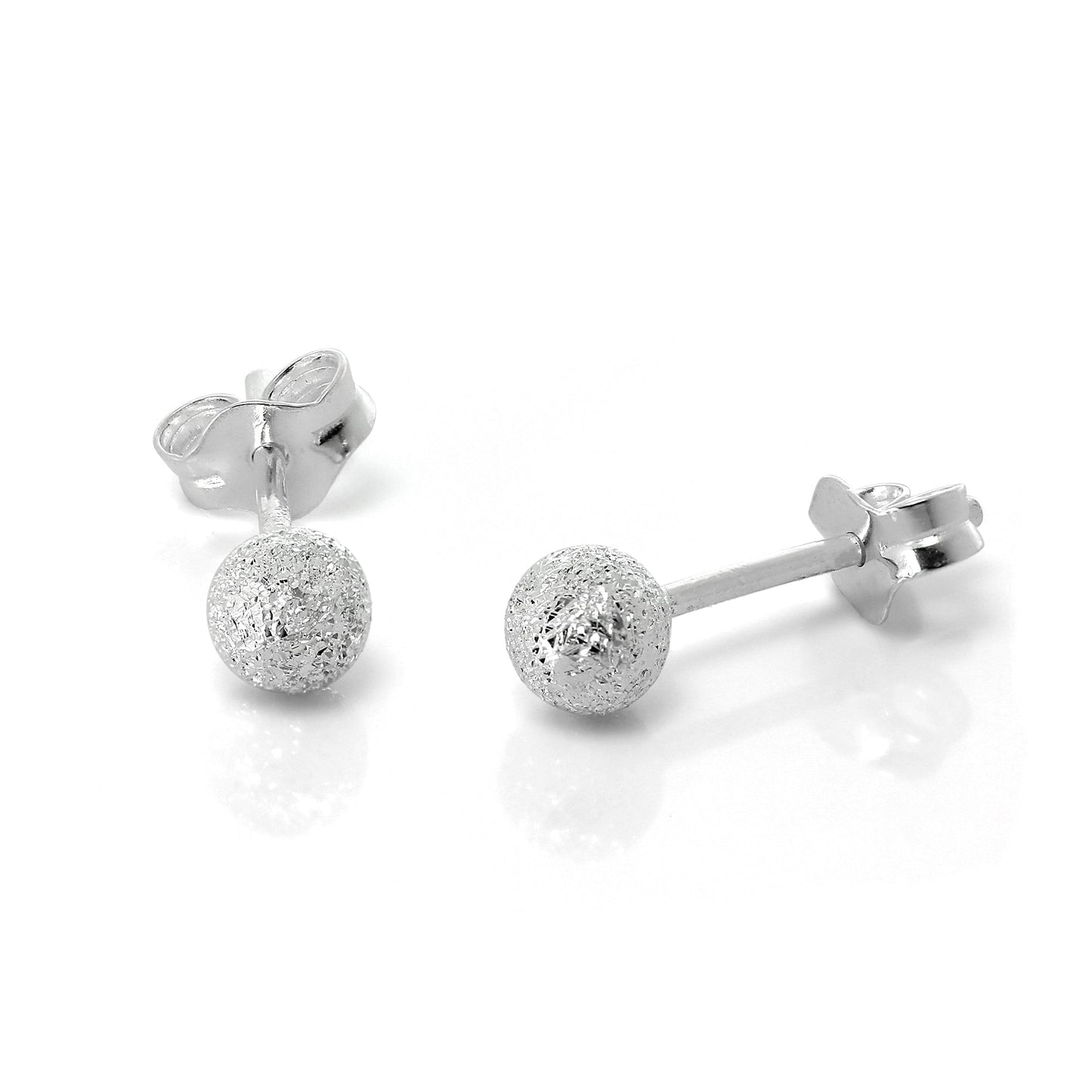 Boucles d'oreilles à tige en argent sterling givré de 3 mm à 8 mm