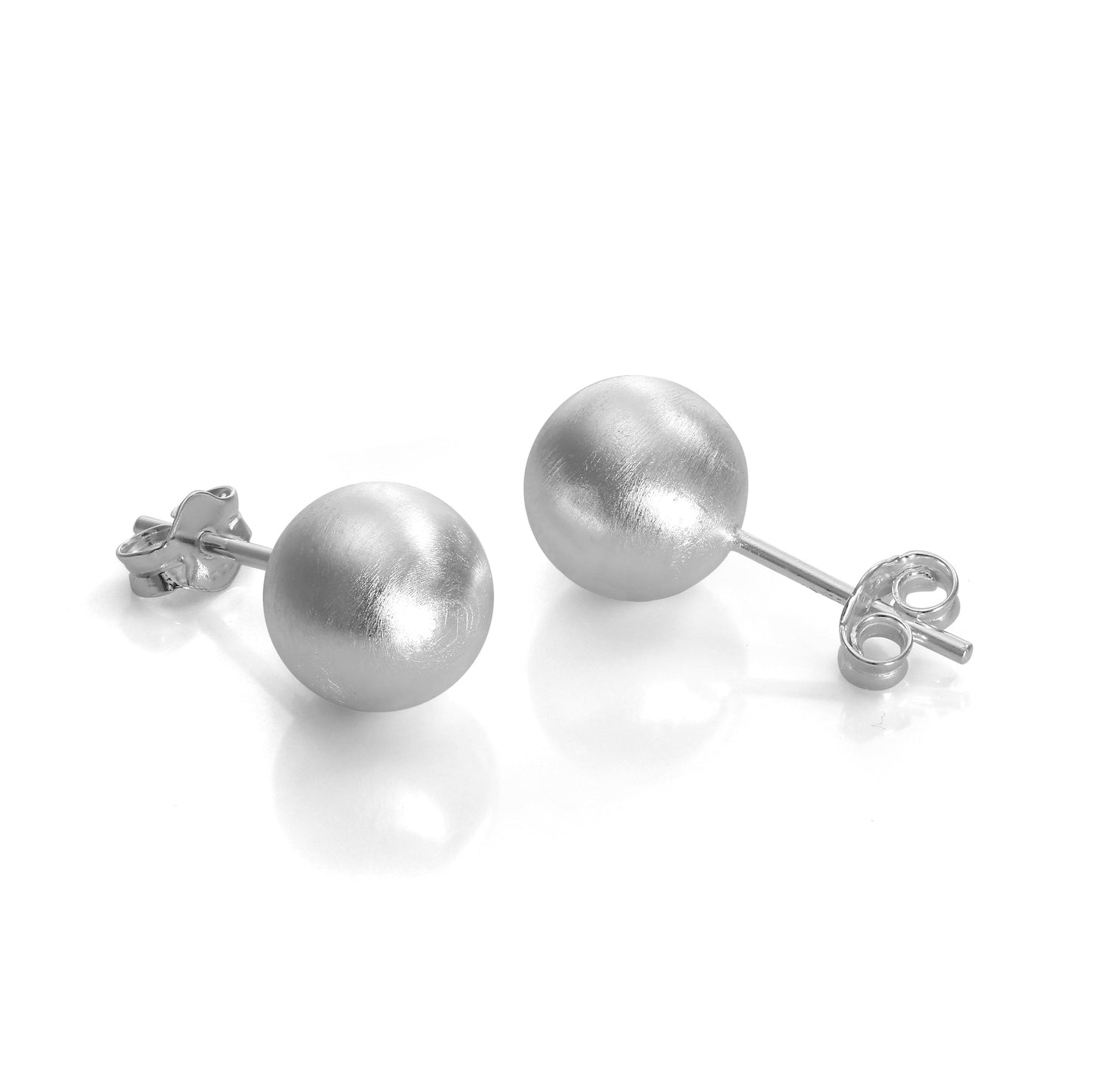 Boucles d'oreilles à tige en argent sterling brossé 3 mm - 10 mm