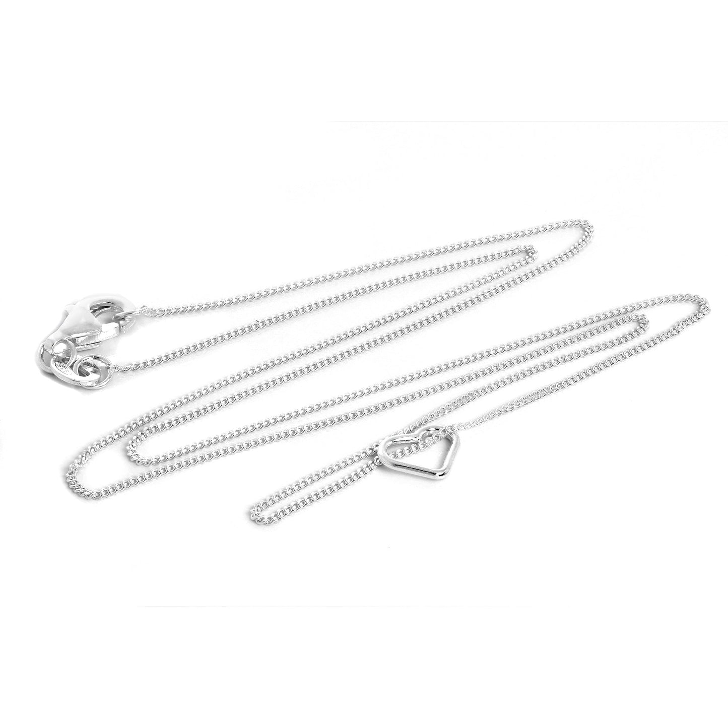 Petit pendentif cœur ouvert en argent sterling de 7 mm