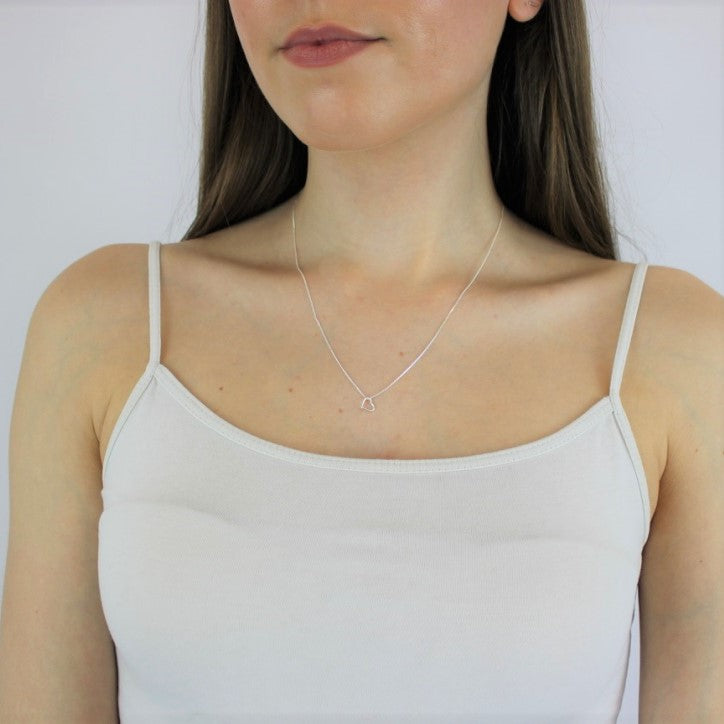 Petit pendentif cœur ouvert en argent sterling de 7 mm