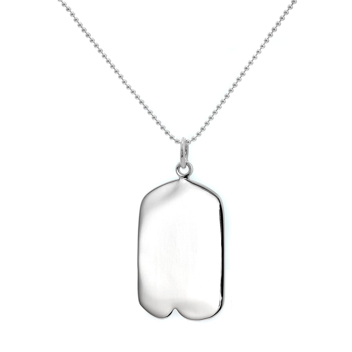 Grand pendentif gravable en argent sterling avec fossette