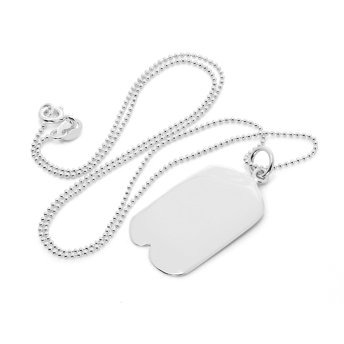 Grand pendentif gravable en argent sterling avec fossette