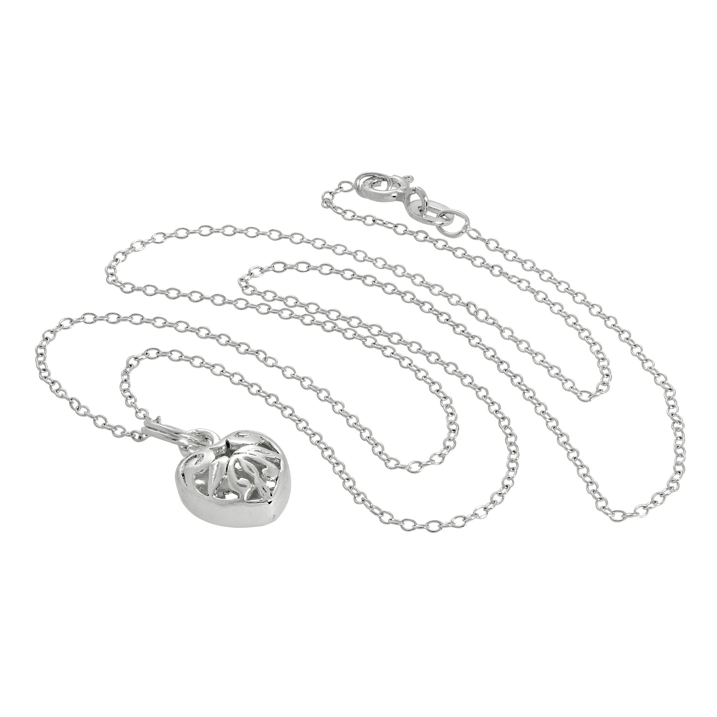 Collier pendentif cœur ouvert en argent sterling de 35 à 81 cm
