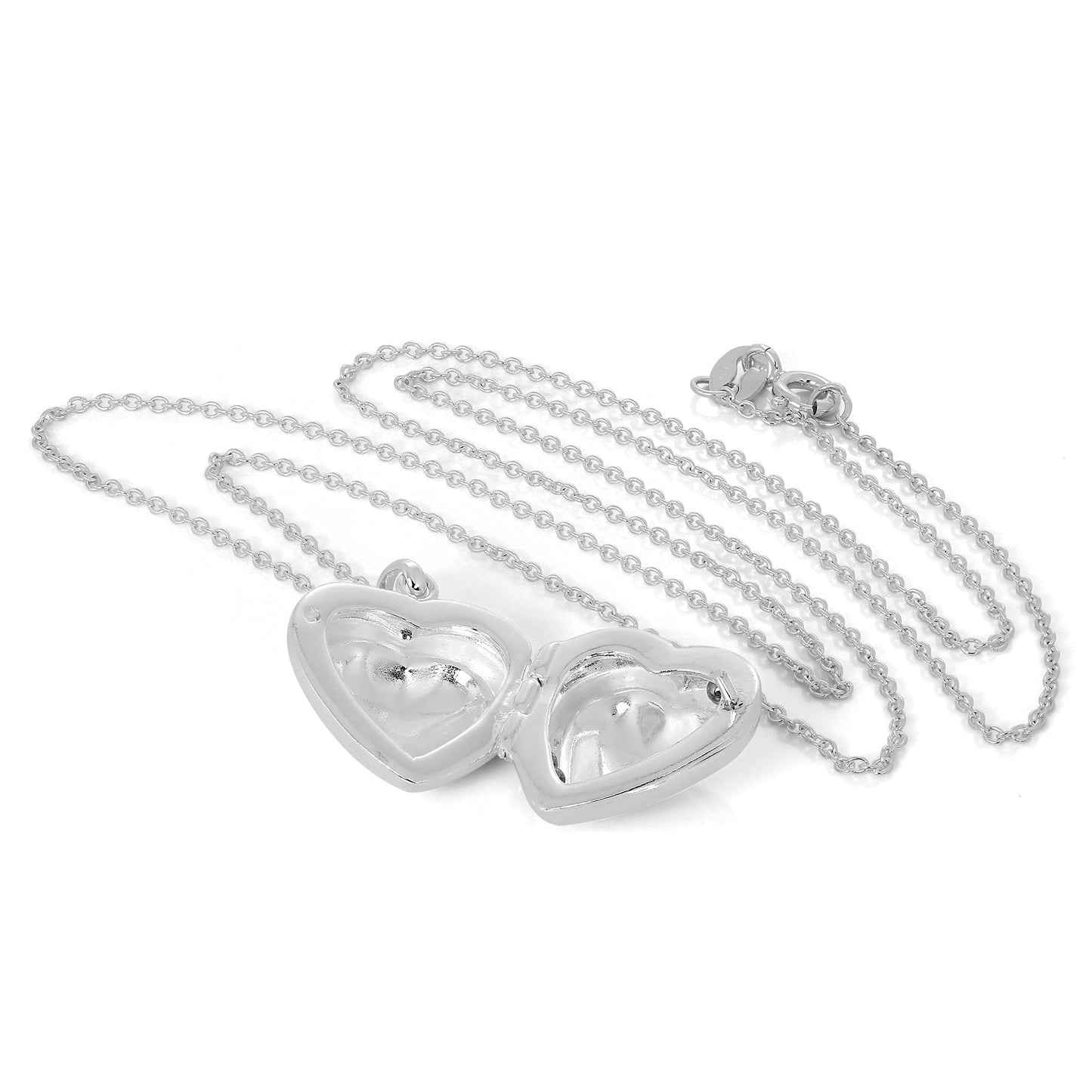 Collier médaillon double cœur en argent sterling sur chaîne