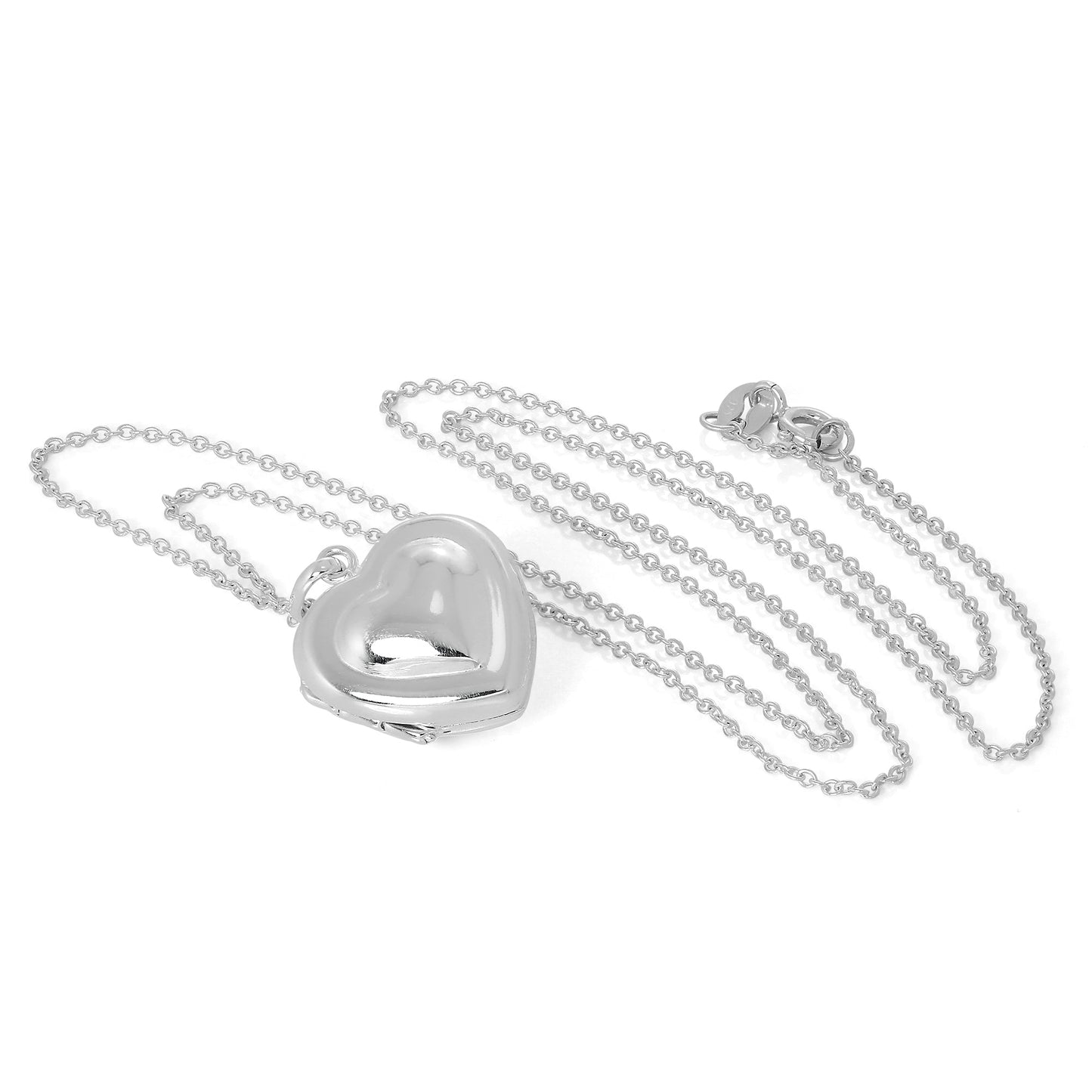 Collier médaillon double cœur en argent sterling sur chaîne
