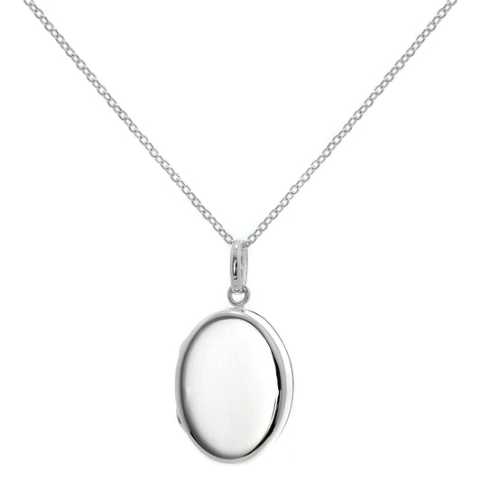 Collier médaillon ovale en argent sterling sur chaîne