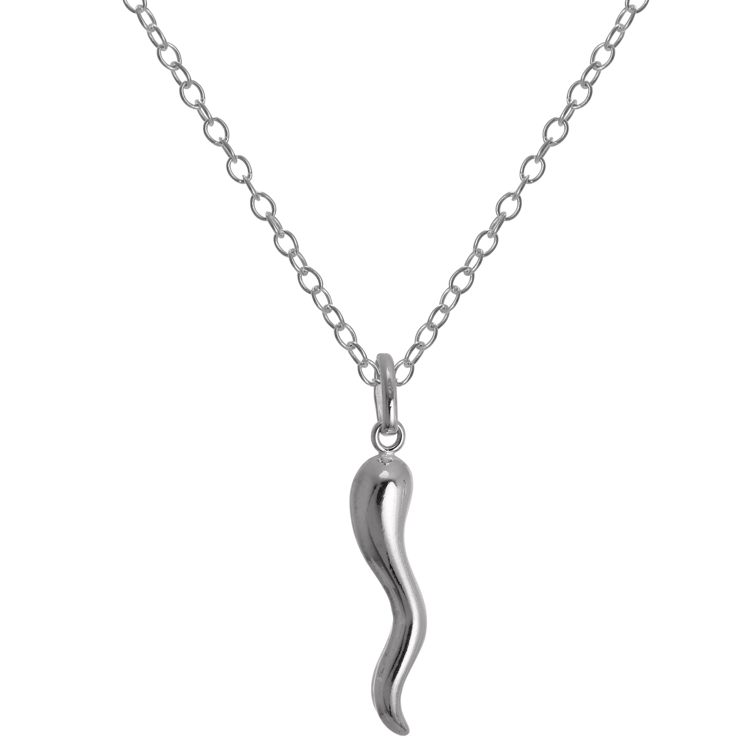Collier pendentif Cornicello en argent sterling de 35 à 55 cm