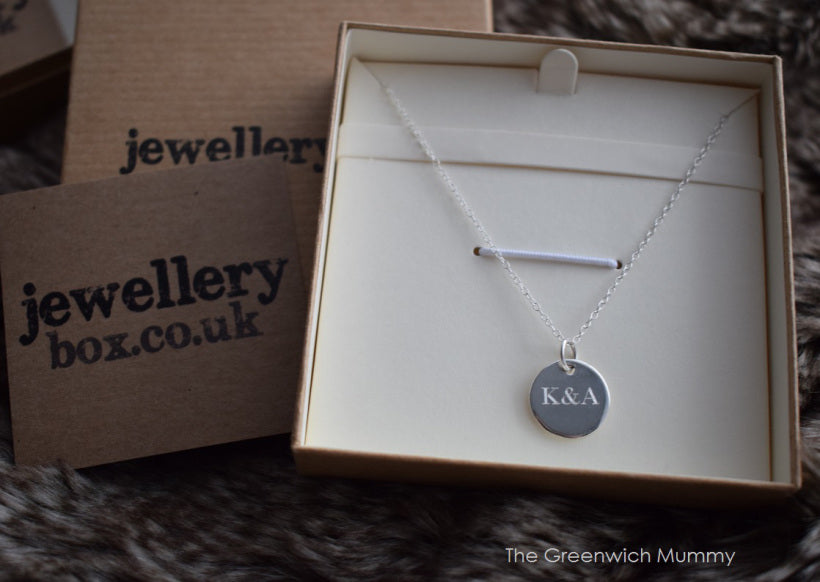 Collier pendentif rond en argent sterling gravable de 35 à 55 cm