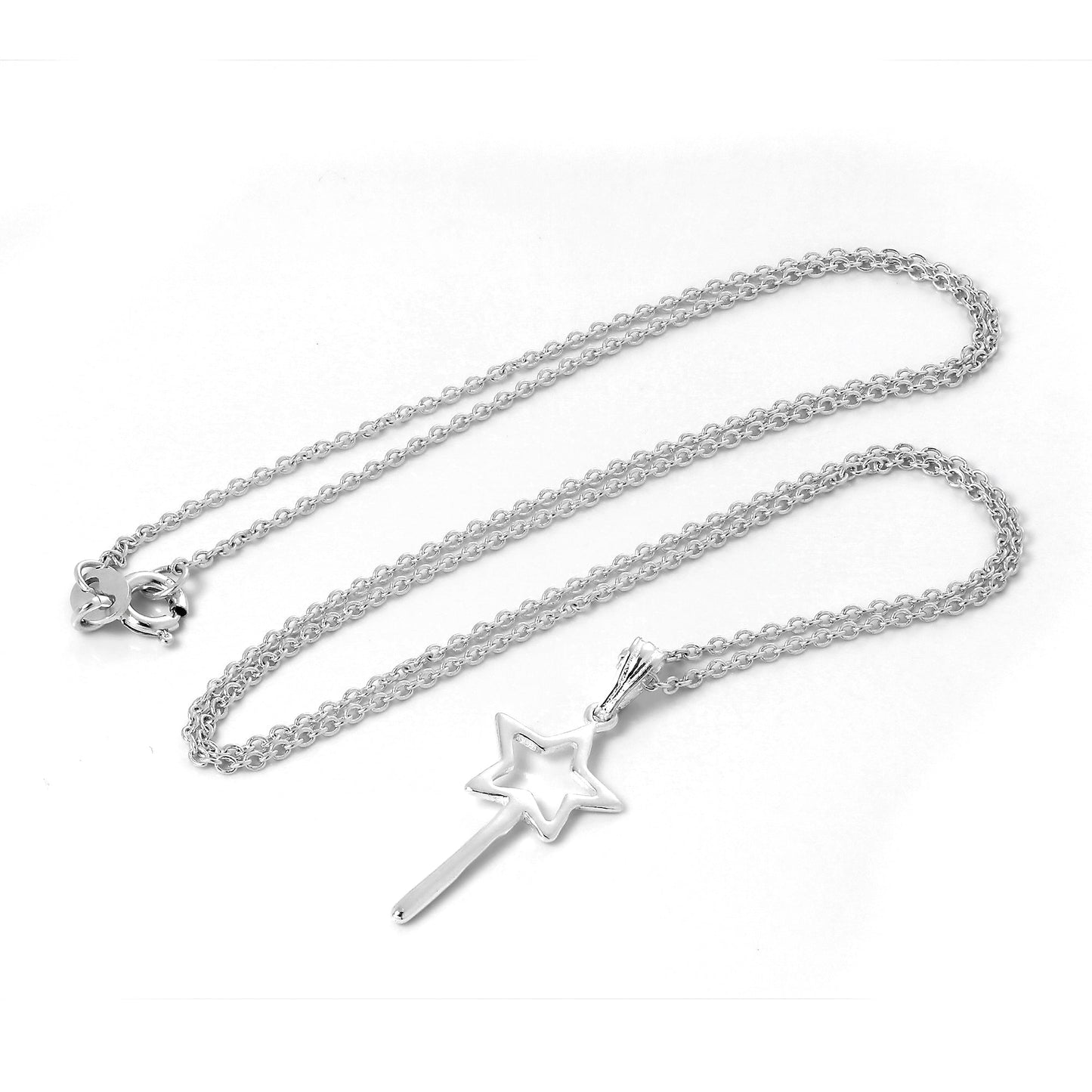 Collier pendentif baguette magique en argent sterling