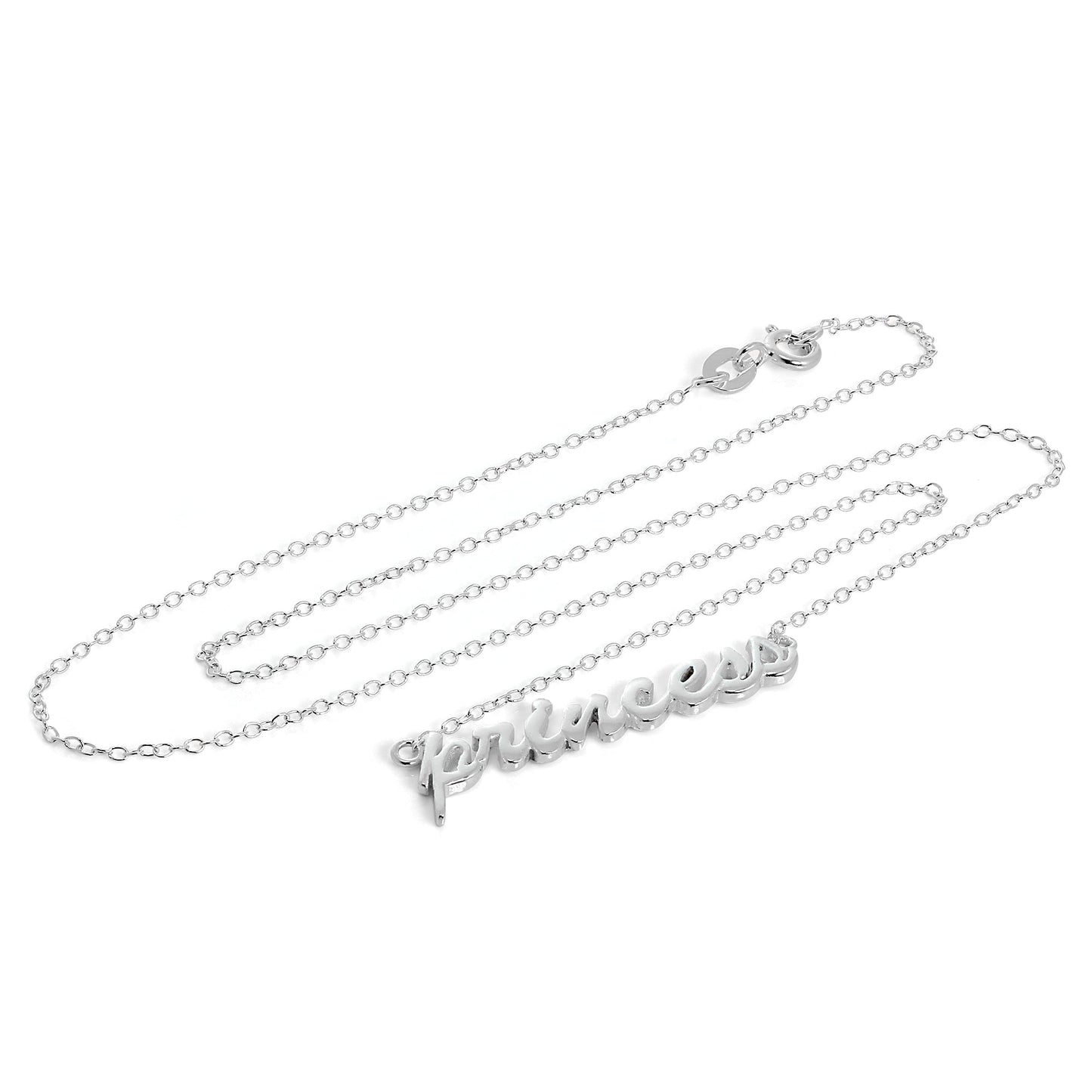 Collier princesse en argent sterling sur chaîne de 40 cm